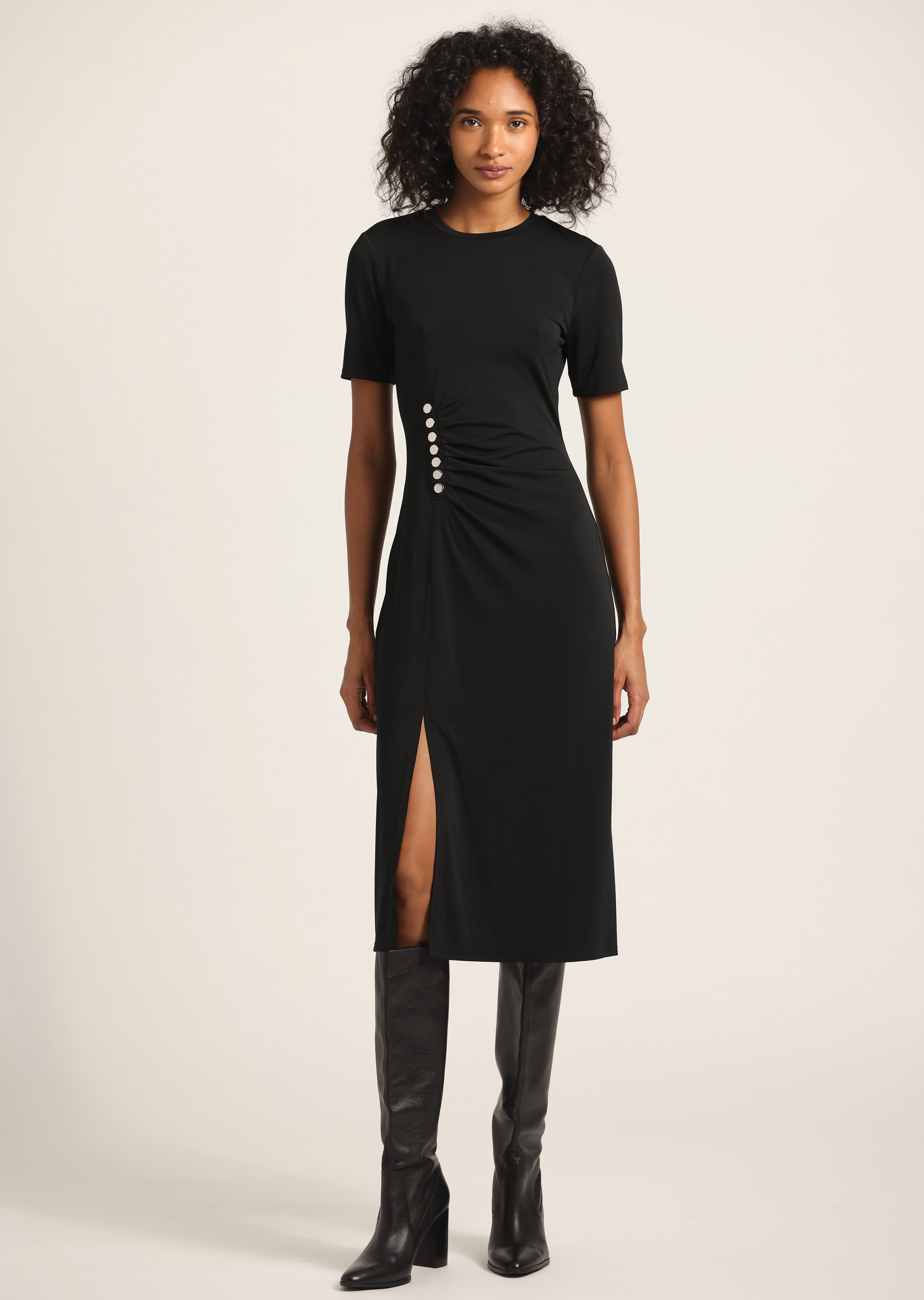 Lucille Pleated Stud Dress – Derek Lam