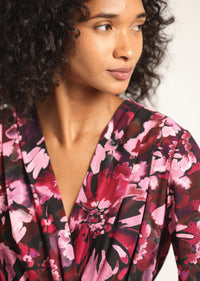 Elsa A-Line Dress - Mulberry Multi Garden