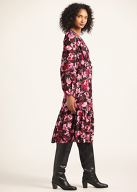Elsa A-Line Dress - Mulberry Multi Garden