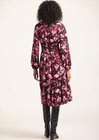 Elsa A-Line Dress - Mulberry Multi Garden