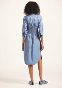 Veronica Belted Shirt Dress - Cezanne Blue Stripe
