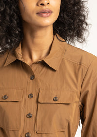 Kenza Pleated Midi Dress - Dark Mocha