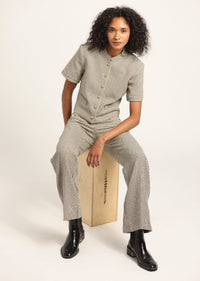 Nell Wide Leg Pant - Biscuit Multi