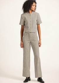 Nell Wide Leg Pant - Biscuit Multi