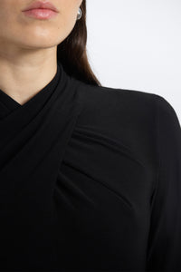 Krini Wrap Long Sleeve Neck Top