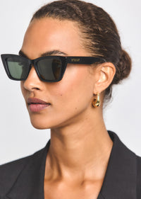 Shay Square Cat Eye Sunglasses - Black-Grey