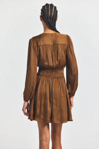Calanthe Long Sleeve Dress - Dark Mocha