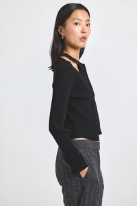 Lonnie Viscose Knit Layered Cardigan
