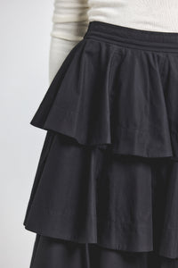 Perla Cotton Poly Tiered Ruffle Skirt