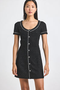 Ciara Galaxy Tweed Short Sleeve Dress