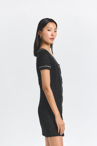 Ciara Galaxy Tweed Short Sleeve Dress