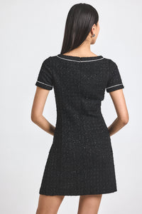Ciara Galaxy Tweed Short Sleeve Dress