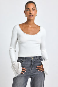 Calliope Viscose Rib Ballet Neck Sweater