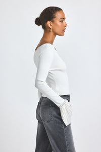 Calliope Viscose Rib Ballet Neck Sweater