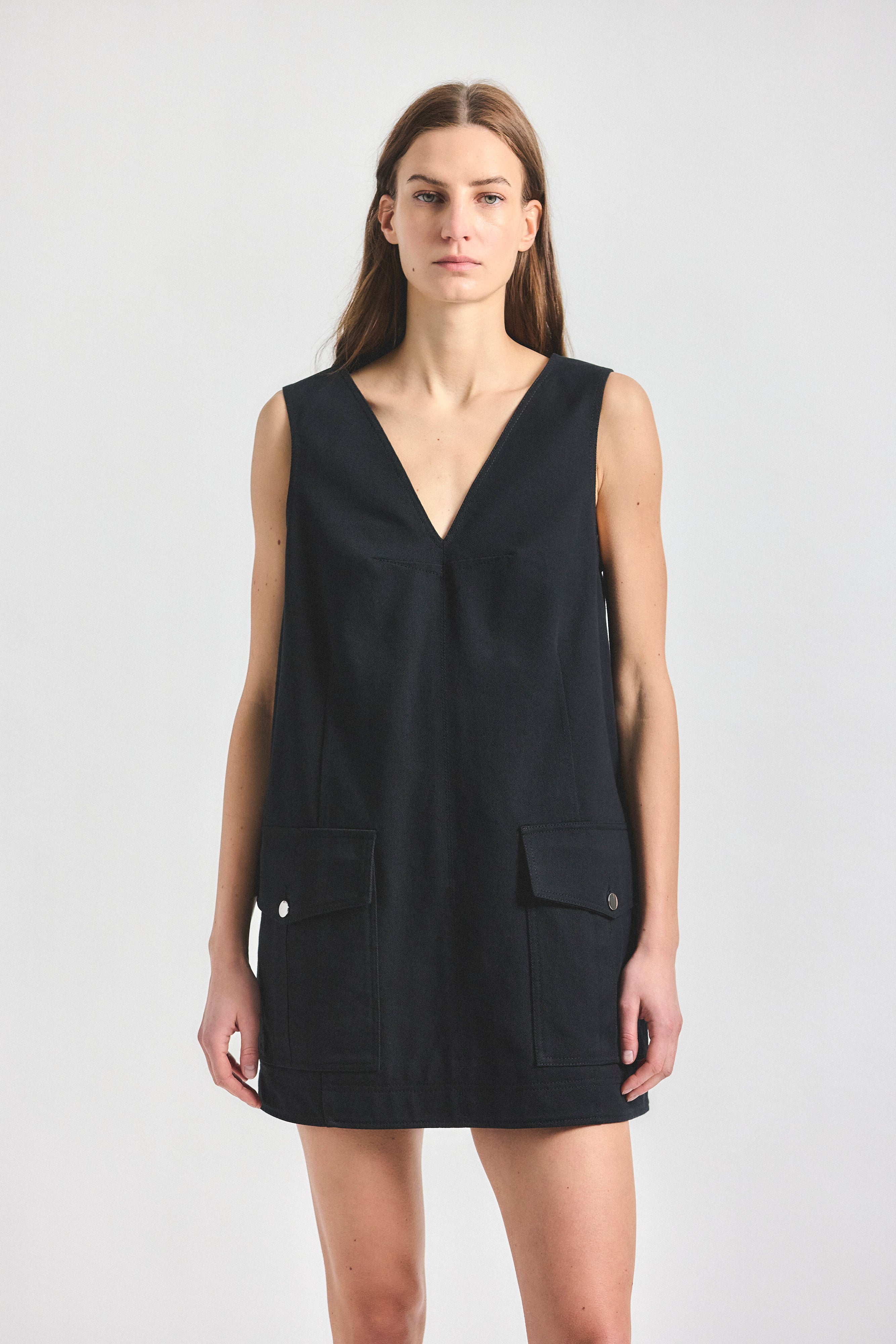 Xander Utility Tank Dress - Black – Derek Lam