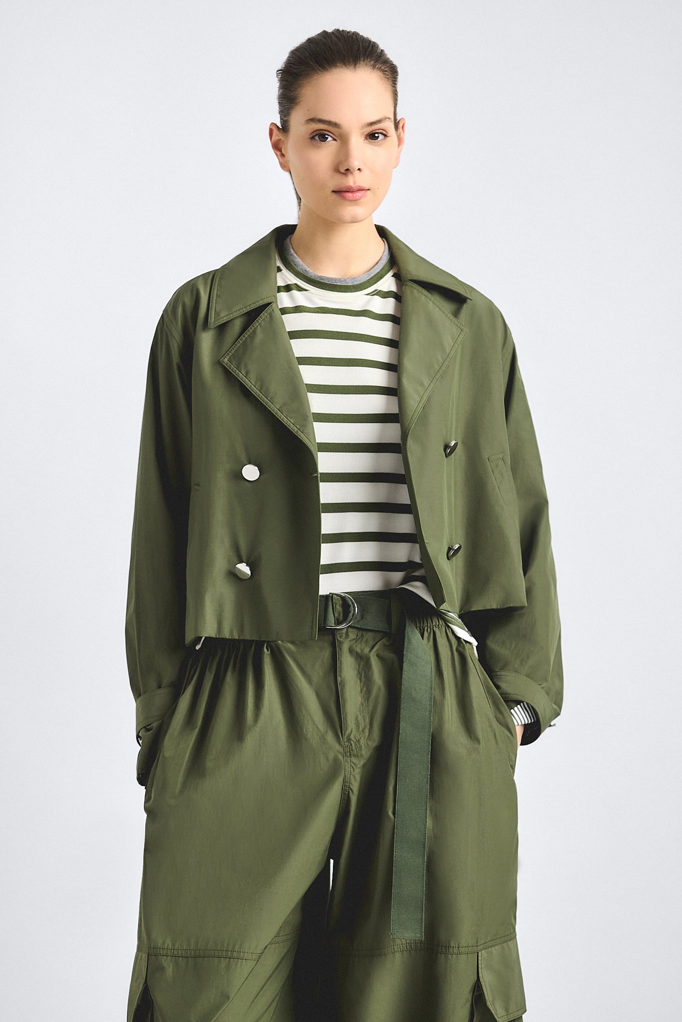 Renata Cropped Trench - Fatigue – Derek Lam