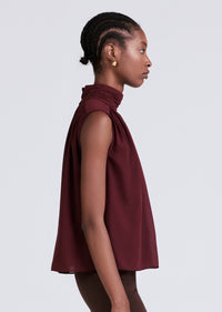 Burgundy Aida Sleeveless Shell Top | Women's Top by Derek Lam 10 Crosby