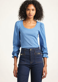 Winter Sky Aishah Scoop Neck Long Sleeve Ribbed Top | Women's Top by Derek Lam 10 Crosby