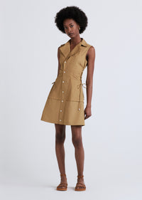 Amber Green Serena Lace Up Shirt Dress | Women's Dress by Derek Lam 10 Crosby