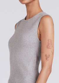 Marl Grey Ariana Muscle Ribbed Sweater Tank | Women's Top by Derek Lam 10 Crosby