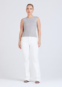 Marl Grey Ariana Muscle Ribbed Sweater Tank | Women's Top by Derek Lam 10 Crosby