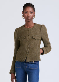 Army Green Morgan Utility Fray Jacket | Womens Jacket by Derek Lam 10 Crosby