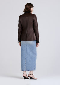 Chocolate Arthur Sigle Breasted Jacket | Women's Jacket by Derek Lam 10 Crosby