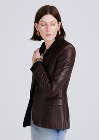 Chocolate Arthur Sigle Breasted Jacket | Women's Jacket by Derek Lam 10 Crosby