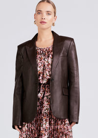 Chocolate Arthur Sigle Breasted Jacket | Women's Jacket by Derek Lam 10 Crosby