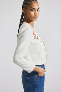 Blanc de Blanc Bayle Embroidered Tweed Jacket | Women's Jackets by Derek Lam 10 Crosby