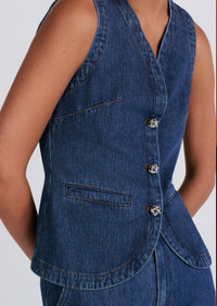 Bedford Dark Cassie Denim Vest | Women's Top by Derek Lam 10 Crosby
