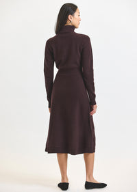 Aubergine Bethany Long Sleeve Turtleneck Dress | Women's Dresses by Derek Lam 10 Crosby
