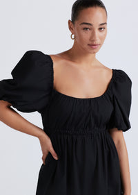 Black Ada Balloon Sleeve A-Line Dress | Women's Dress by Derek Lam 10 Crosby