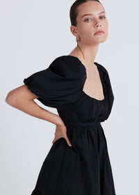 Black Ada Balloon Sleeve A-Line Dress | Women's Dress by Derek Lam 10 Crosby