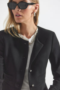 Black Elizabeth Peplum Jacket | Women's Jacket by Derek Lam 10 Crosby