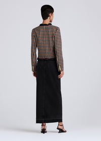 Black-Gold Multi Betti Twisted Ruffle Trim Jacket | Women's Pants by Derek Lam 10 Crosby