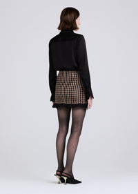 Black-Gold Multi Natia Twisted Ruffle Trim Skirt | Women's Pants by Derek Lam 10 Crosby