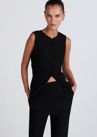 Black Henriette Vest | Women's Top by Derek Lam 10 Crosby