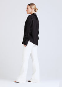 Black Lorena Button Down Blouse | Women's Top by Derek Lam 10 Crosby