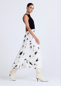 Phoebe Sleeveless Mixed Media Midi Dress - Black Multi