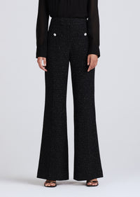 Black-Silver Clemintine Wide Leg Pant | Women's Pants by Derek Lam 10 Crosby