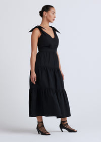 Black Timothea Shoulder Tie Dress | Women's Dress by Derek Lam 10 Crosby