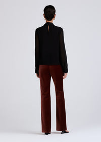 Black Valentine Neck Tie Blouse | Women's Pants by Derek Lam 10 Crosby