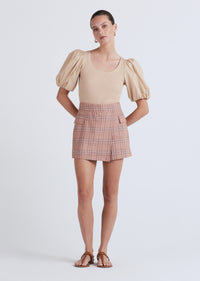Brown Multi Jillian Tailored Skort | Women's Skort by Derek Lam 10 Crosby