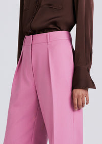 Dusty Mauve Calypso Pleated Slit Trouser | Women's Pants by Derek Lam 10 Crosby