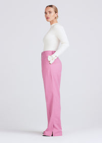 Calypso Pleated Slit Trouser - Dusty Mauve