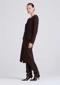 Chocolate Cosmo Puff Sleeve Cardigan | Women's Sweater by Derek Lam 10 Crosby