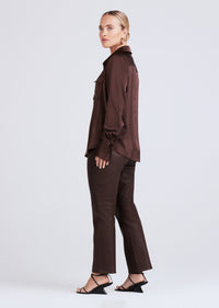 Chocolate Lorena Button Down Blouse | Women's Pants by Derek Lam 10 Crosby