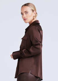 Chocolate Lorena Button Down Blouse | Women's Pants by Derek Lam 10 Crosby