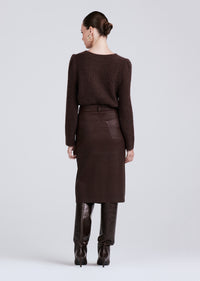 Chocolate Mia Front Slit Pencil Skirt | Women's Skirts by Derek Lam 10 Crosby
